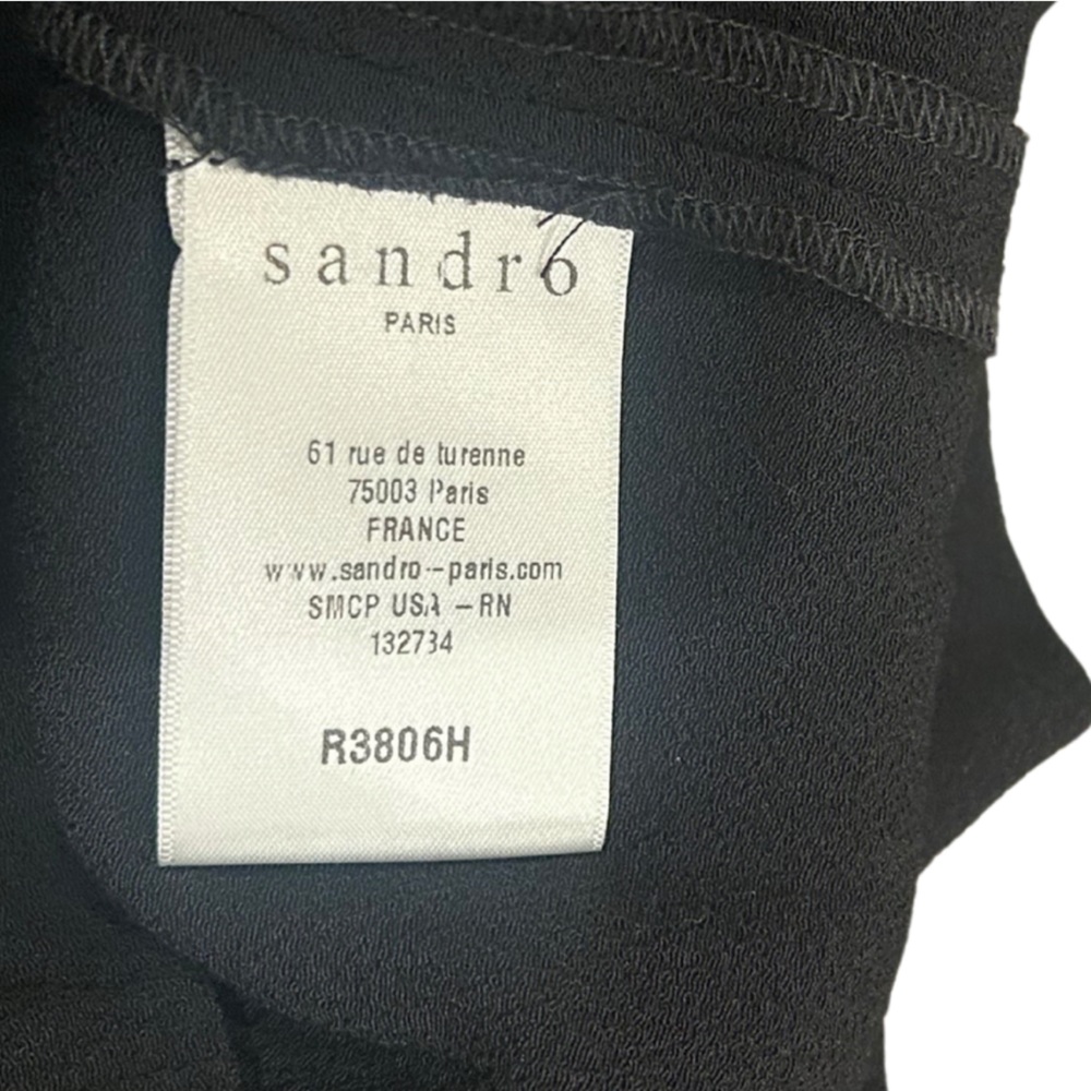 Sandro Paris Rihan Sleeveless Black Mini Dress | Size 1 - Picture 5 of 7